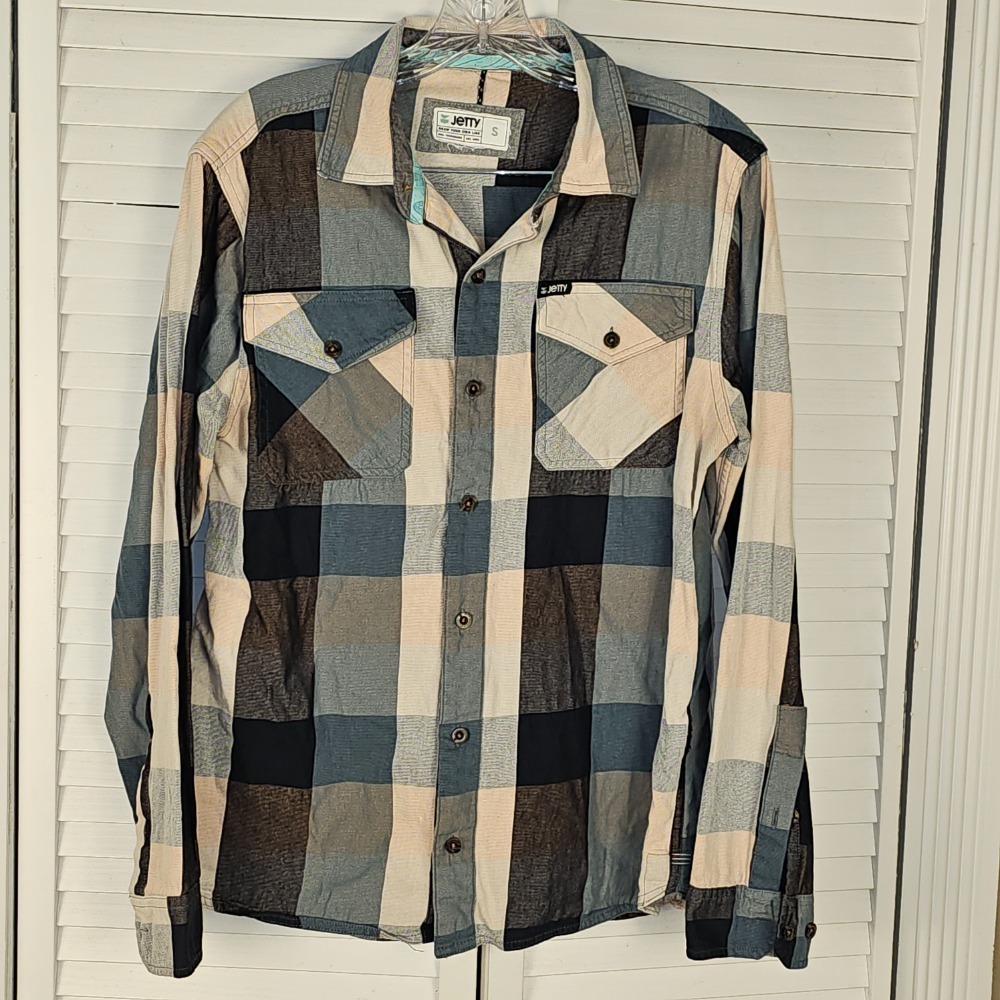 Jetty Mens Breaker Long Sleeve Flannel‎ Button Down Shirt Small